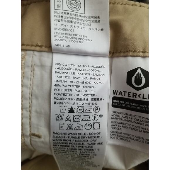 NWT Levis High Rise Loose Tapered Pleated Tan Khaki Pants Size 32 X 30 No Belt - Picture 12 of 12